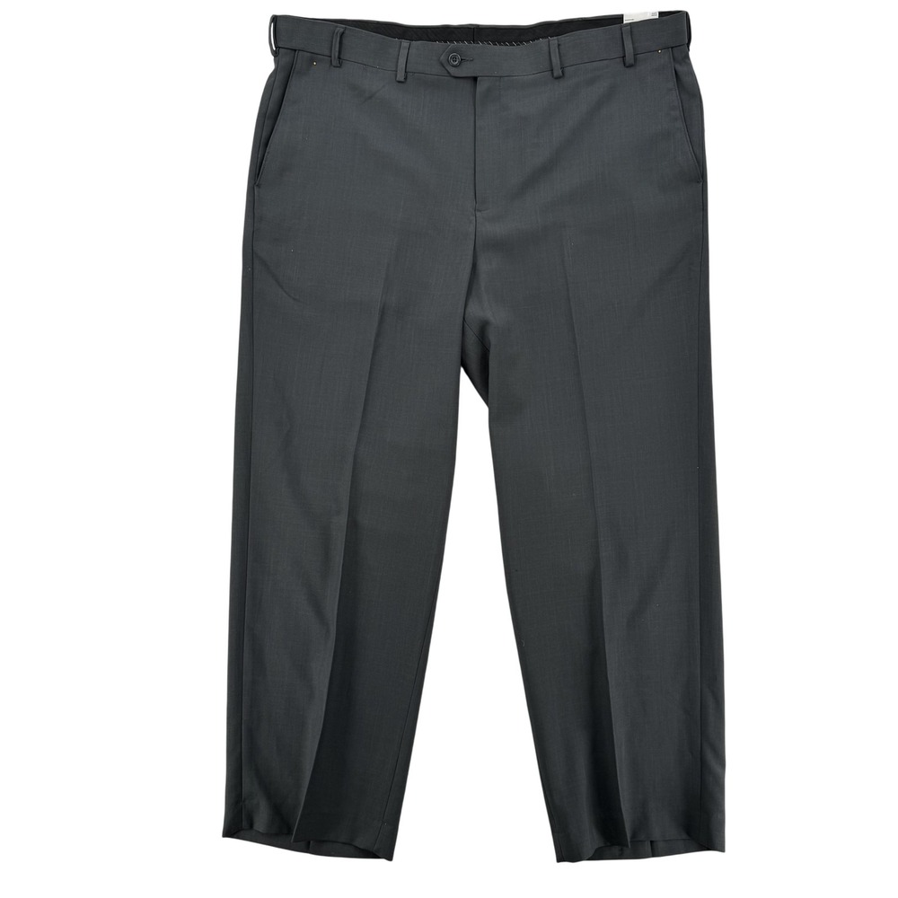 Covington Dress Pants Mens 42x30 Black Classic Fit‎ Flat Front Wrinkle Resistant